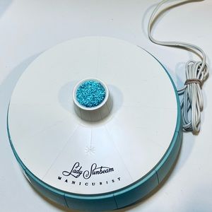 Vtg 1960s Lady Sunbeam Manicurist MS-1 Manicure Set Nail Tools TURQUOISE